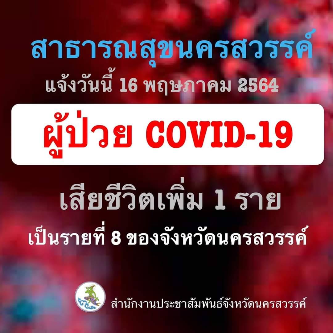 นครสวรรค์-ผู้ป่วยติดเชื้อไวรัสโควิด-19 เสียชีวิตเป็นรายที่ 8 ของจังหวัดนครสวรรค์