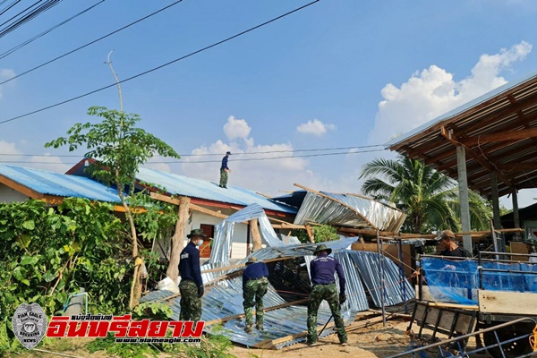 อำนาจเจริญ-ทหารระดมช่วยผู้ประสบภัยวาตภ้ยจากพายุฤดูร้อน