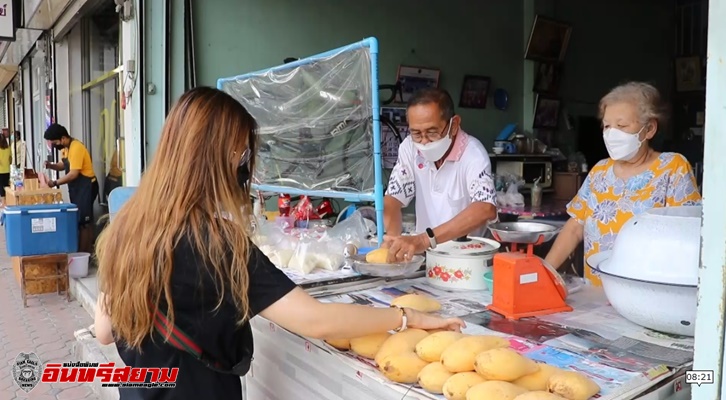 สุพรรณบุรี-ตลาดมะม่วงยอดขายเพิ่มร้านขนมข้าวเหนียวมะม่วงยอดคงที่