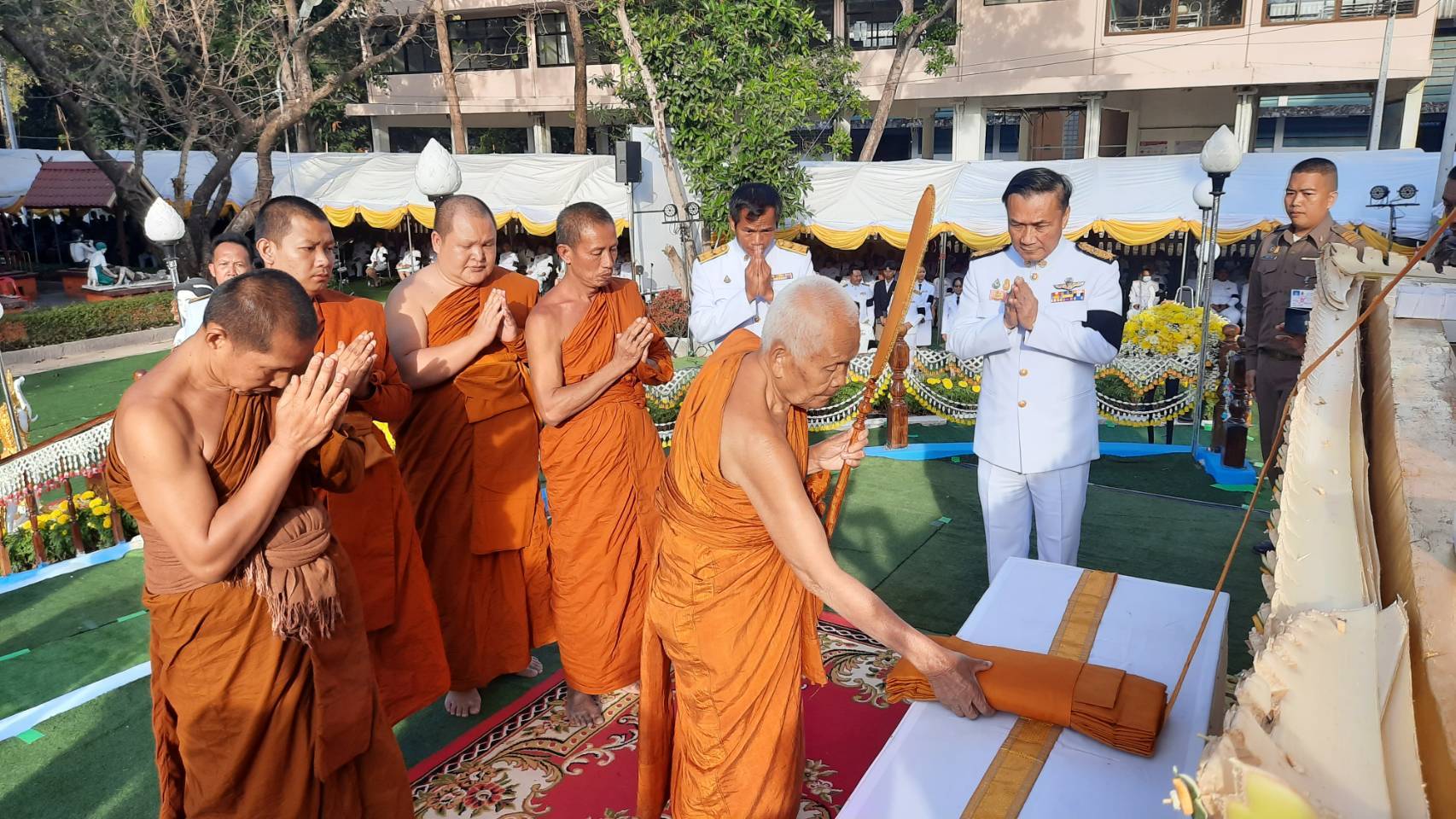 อำนาจเจริญ-จัดพิธีพระราชทานเพลิงศพพระครูมงคลวรวัฒน์ อดีตเจ้าอาวาสวัดเทพมงคล