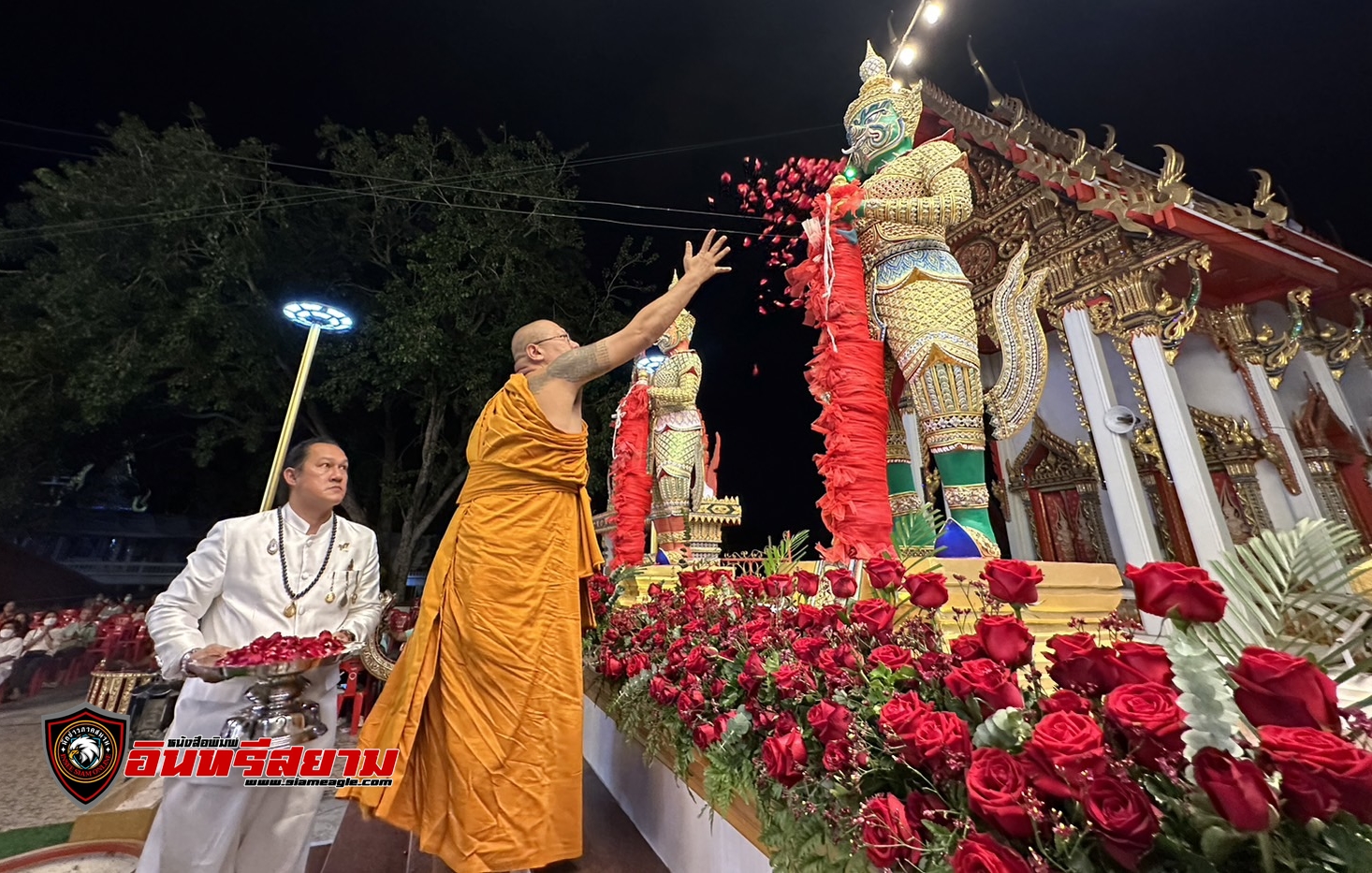 ชลบุรี-“หลวงพี่น้ำฝน”เป็นประธานบวงสรวงฉลองสมโภชน์ องค์ท้าวเวสสุวรรณ วัดบุญสัมพันธ์