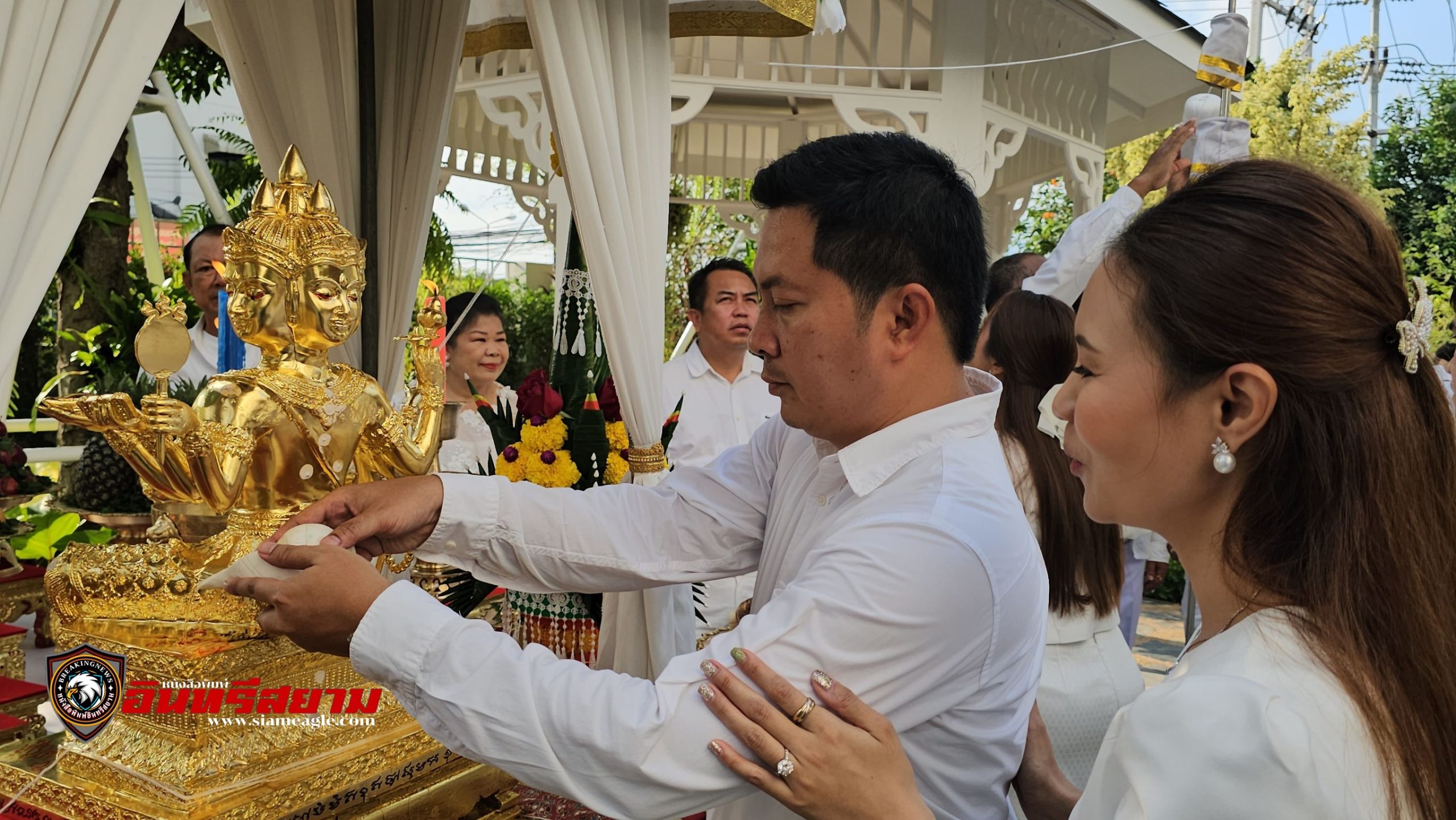 ชลบุรี-“THE NAVY HOUSE HOTEL”จัดพิธีบวงสรวง ตั้งศาลพระพรหมและทำบุญใหญ่ ในโอกาสเปิดโรงแรม