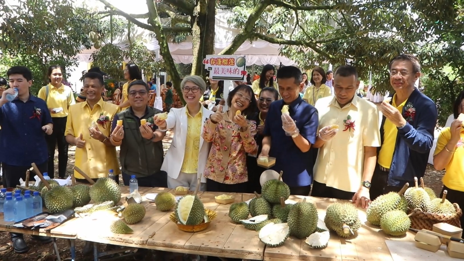 ชุมพร-ผู้ว่าฯตัดทุเรียนมีดแรก เปิดฤดูกาลเก็บเกี่ยวผลผลิตทุเรียนฯ