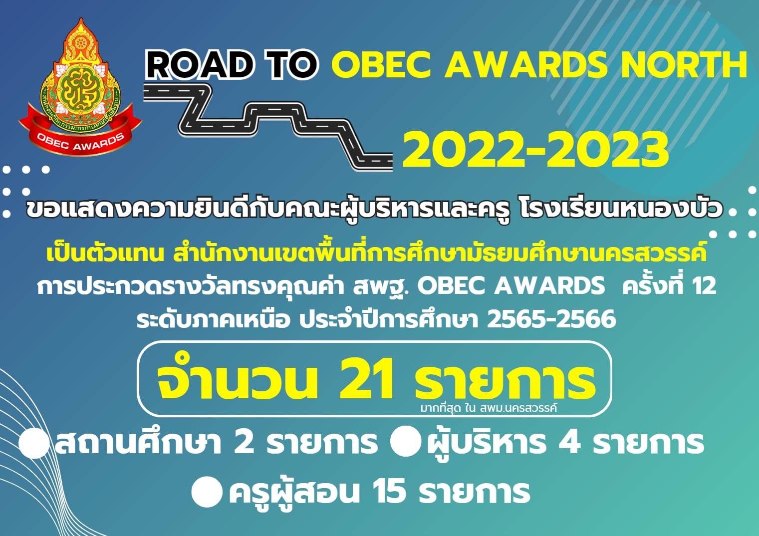 นครสวรรค์-โรงเรียนหนองบัวเข้าประกวดรางวัลทรงคุณค่า สพฐ.โอเบค อวอร์ดส ครั้งที่ 12