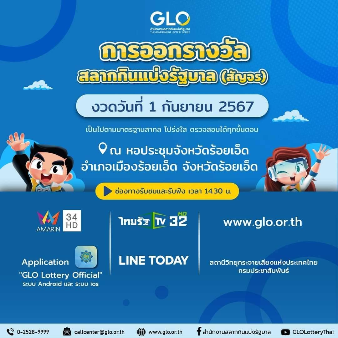 ร้อยเอ็ด-สำนักงานสลากกินแบ่งรัฐบาล ออกสลากสัญจร งวดวันที่ 1 ก.ย. 67 นี้ ที่หอประชุมจังหวัด